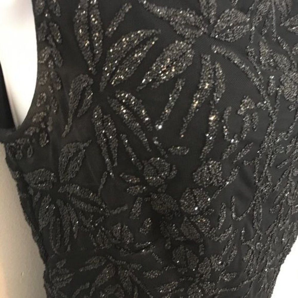 Tadashi Shoji Evening Gown 2 PC Beaded Sz 4 Black Special Occasion Maxi Dress - Picture 2 of 13
